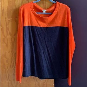 J. Crew Outlet merino wool color block sweater